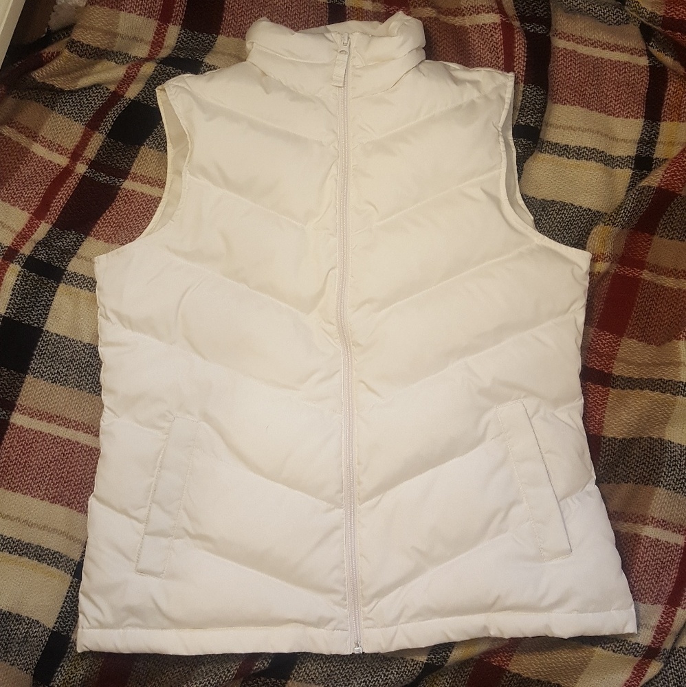 Lands End Down Vest Cream size 10/12